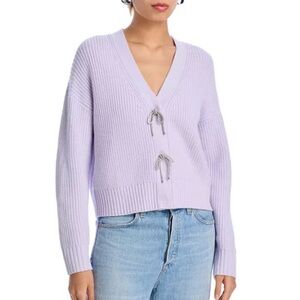 New NWT French connection babysoft sparkly bow embellished cardigan sweater
